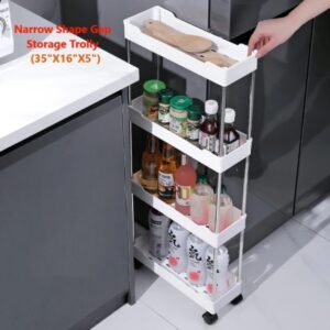 Narrow Type Multi Purpose Gap Storage  Trolly Rack Multifunctional Movable Gap Storage Cart