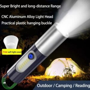 XST-836 Strong Zoom Light LED Flashlight Torch USB Rechargeable Lantern Outdoor Portable Camping Lamp with Hook