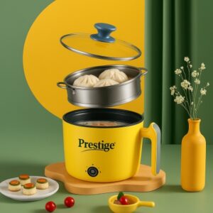 Prestige 22cm Multifunctional Household Kitchen Electric Cooking Pot with Steamer ( KD081 )